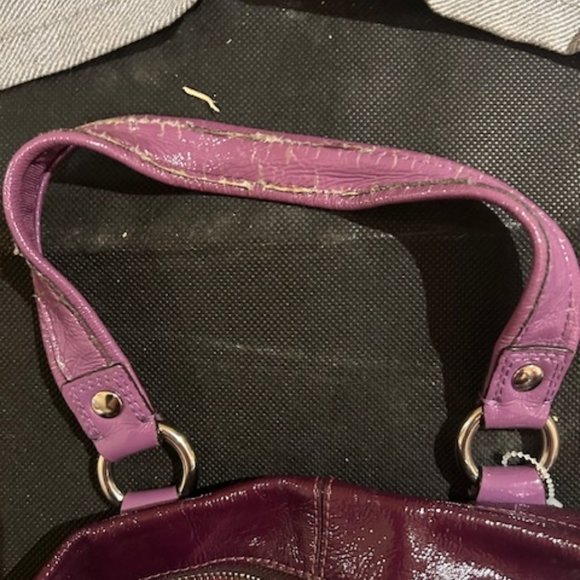 COACH Leather Purse in Poppy Patent Style Deep Purple/Eggplant in Colour - Picture 6 of 6